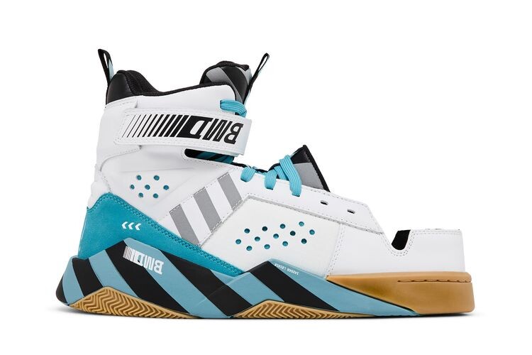 Кроссовки MSCHF BWD High White Black Blue, белый 
Кроссовки MSCHF BWD High White Black Blue, белый