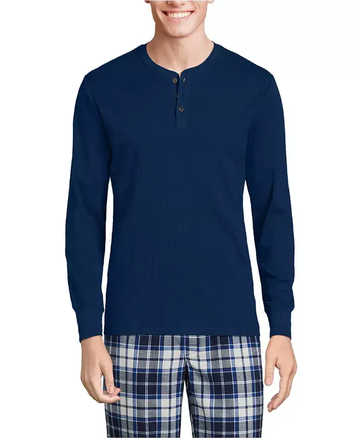 Пижама-хенли Big & Tall с вязаным рубчиком Lands' End, синий
Пижама-хенли Big & Tall с вязаным рубчиком Lands' End, синий