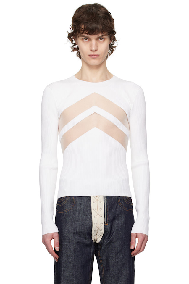 Свитер с шевронами Jean Paul Gaultier, белый
Свитер с шевронами Jean Paul Gaultier, белый