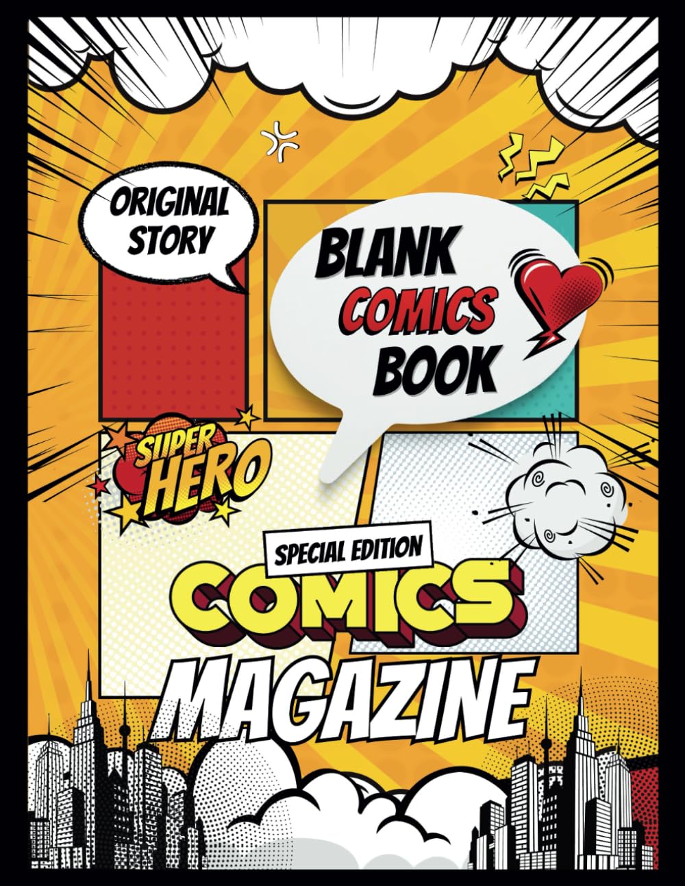 Black Comic Book for Kids: Draw Your Own Comics - 120-Page Sketchbook (8.5"x11"): My Comic Book Journal (Black Cover) (Independently published)
Black Comic Book for Kids: Draw Your Own Comics - 120-Page Sketchbook (8.5"x11"): My Comic Book Journal (Black Cover) (Independently published)