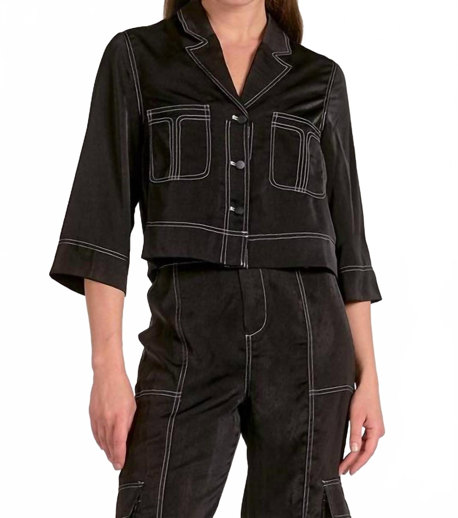 Топ-рубашка Suzie черного цвета Elan, черный
Топ-рубашка Suzie черного цвета Elan, черный