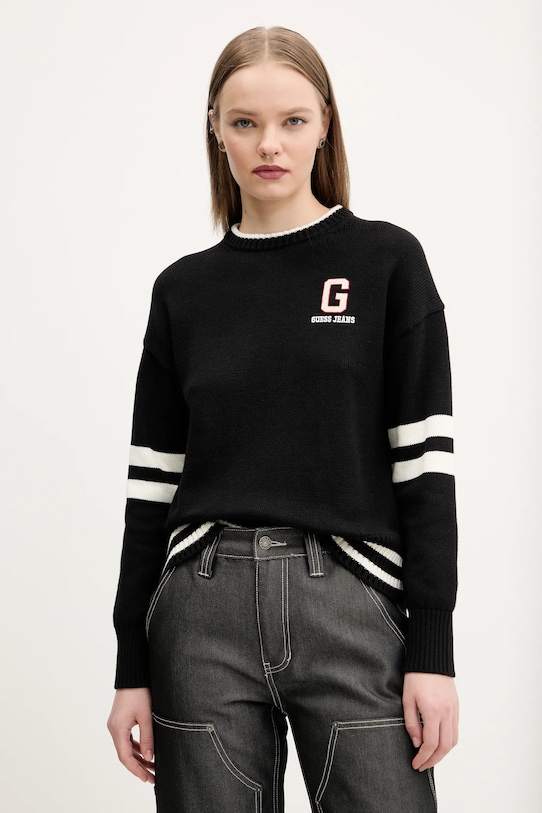 Хлопковый свитер Guess Jeans, черный
Хлопковый свитер Guess Jeans, черный