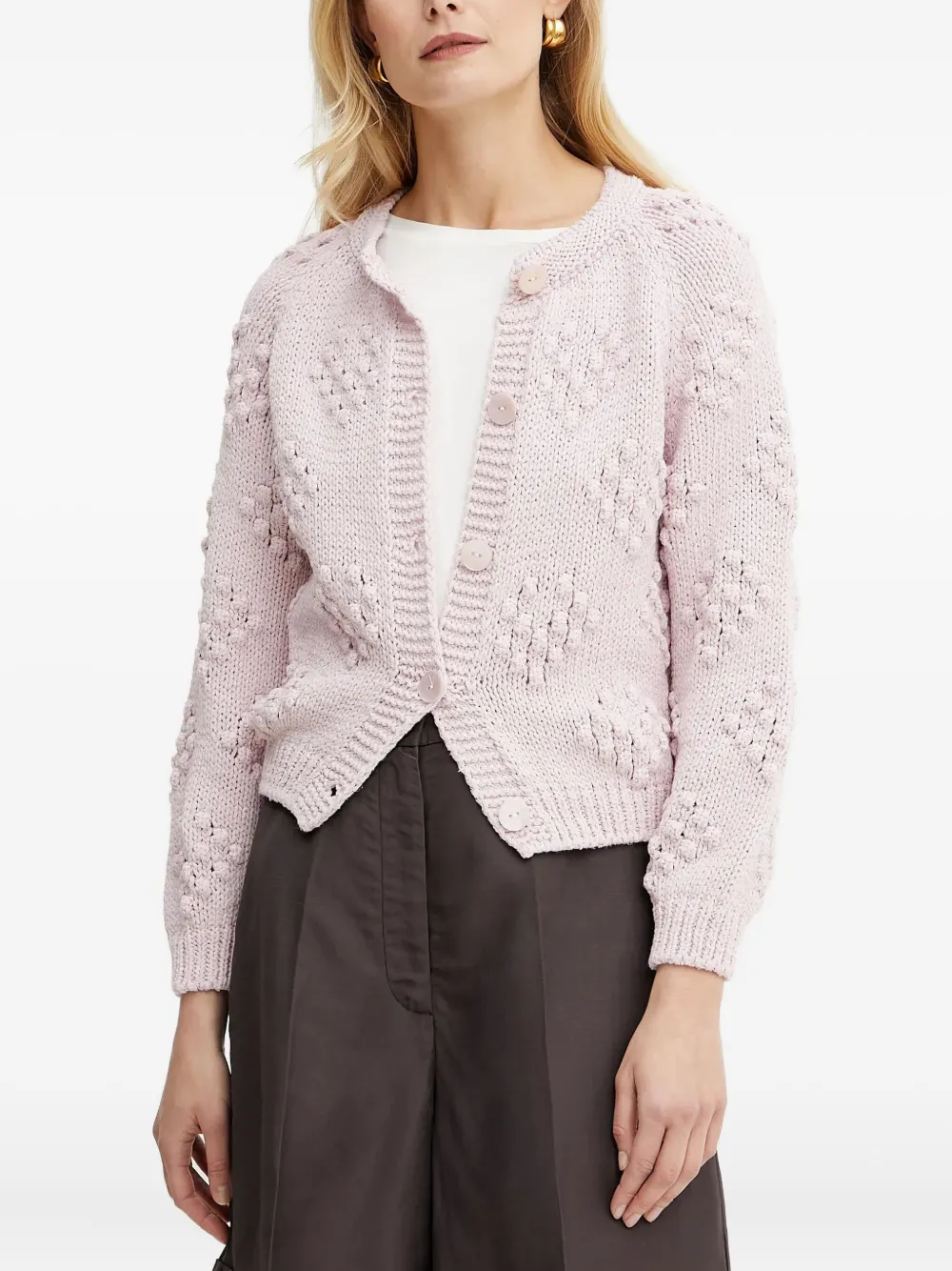 Кардиган с узором «сердечко» и помпоном LUISA SPAGNOLI, розовый
Кардиган с узором «сердечко» и помпоном LUISA SPAGNOLI, розовый