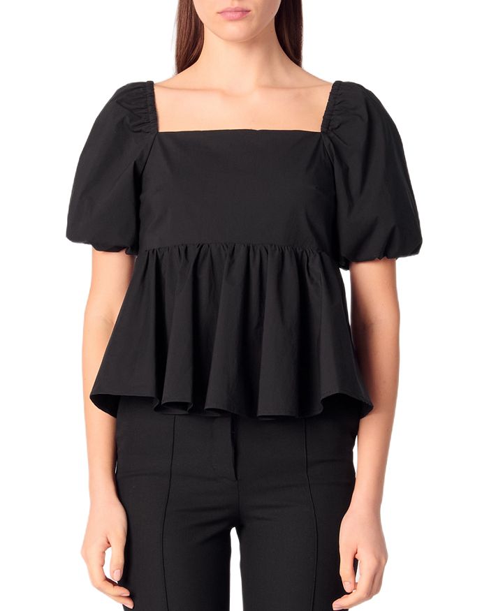 Топ из поплина с рукавами-фонариками Maje, черный
Топ из поплина с рукавами-фонариками Maje, черный