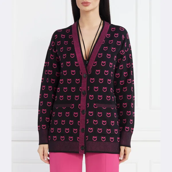 Кардиган-Труба стандартного кроя с логотипом птицы Pinko, черный
Кардиган-Труба стандартного кроя с логотипом птицы Pinko, черный