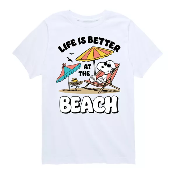 Футболка для мальчиков 8-20 лет с принтом "Арахис" и Снупи "На пляже жизнь лучше" Licensed Character, белый
Футболка для мальчиков 8-20 лет с принтом "Арахис" и Снупи "На пляже жизнь лучше" Licensed Character, белый