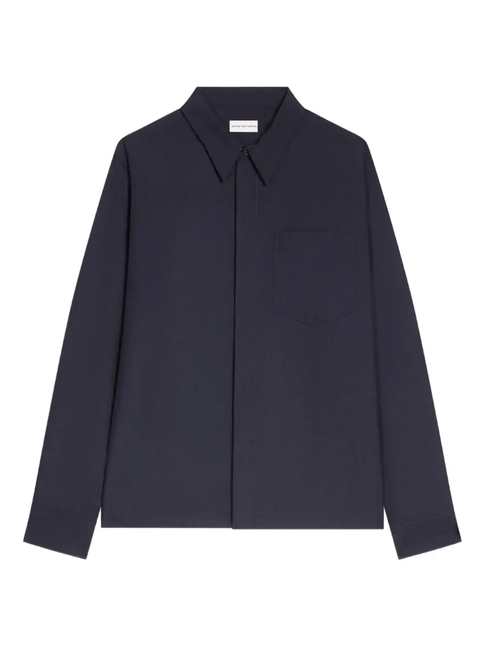 Рубашка на молнии с накладным карманом Dries Van Noten, синий
Рубашка на молнии с накладным карманом Dries Van Noten, синий