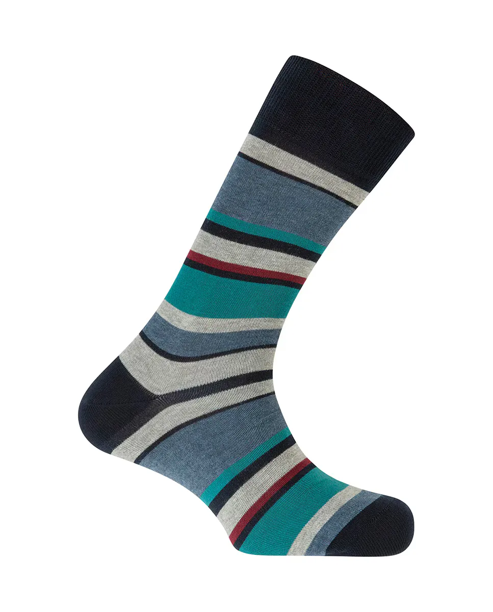 Мужские хлопковые носки с темно-синими полосками Punto Blanco 
Мужские хлопковые носки с темно-синими полосками Punto Blanco