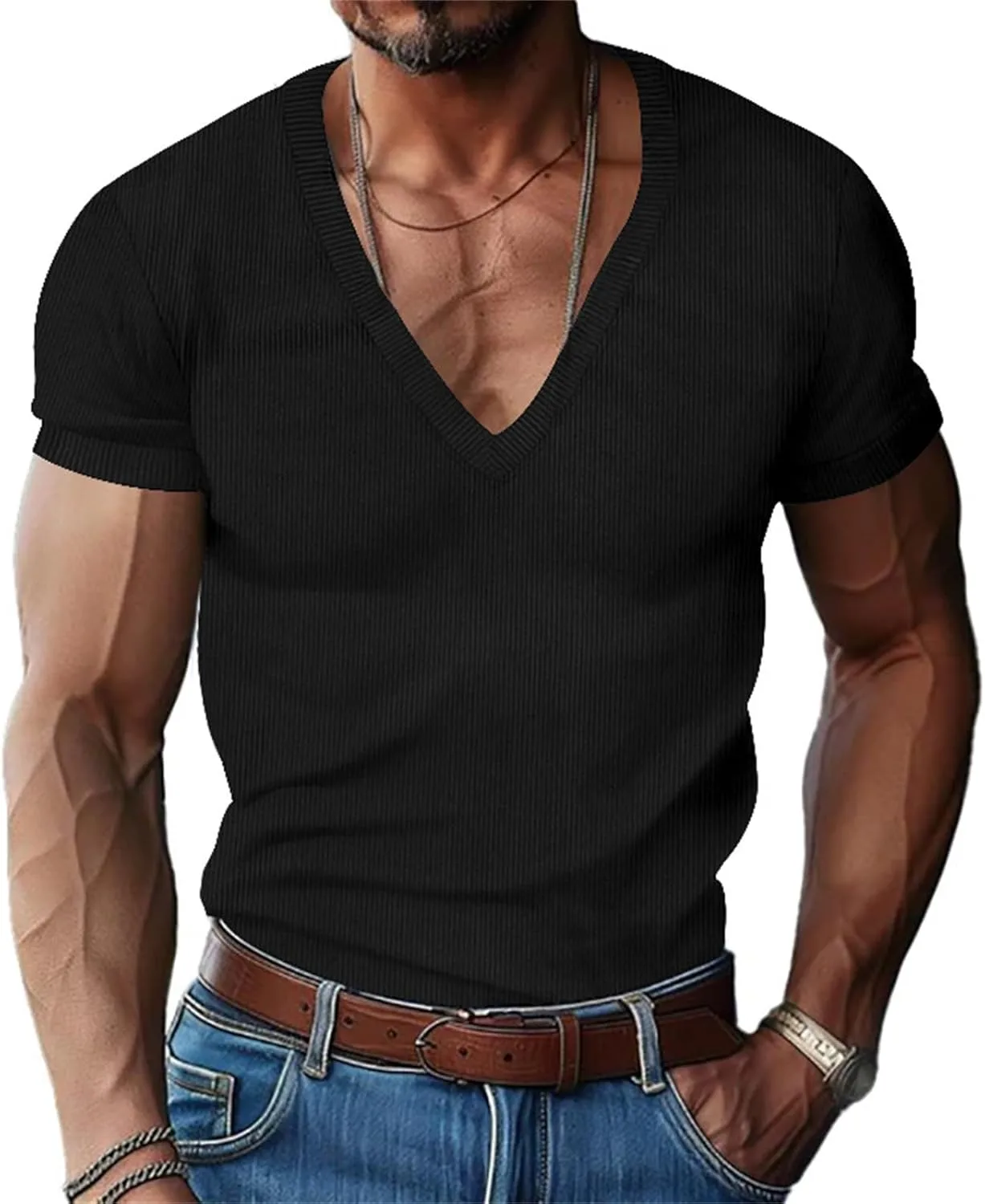 Мужская майка с глубоким V-образным вырезом и коротким рукавом для тренировок RSZGSWS
Мужская майка с глубоким V-образным вырезом и коротким рукавом для тренировок RSZGSWS