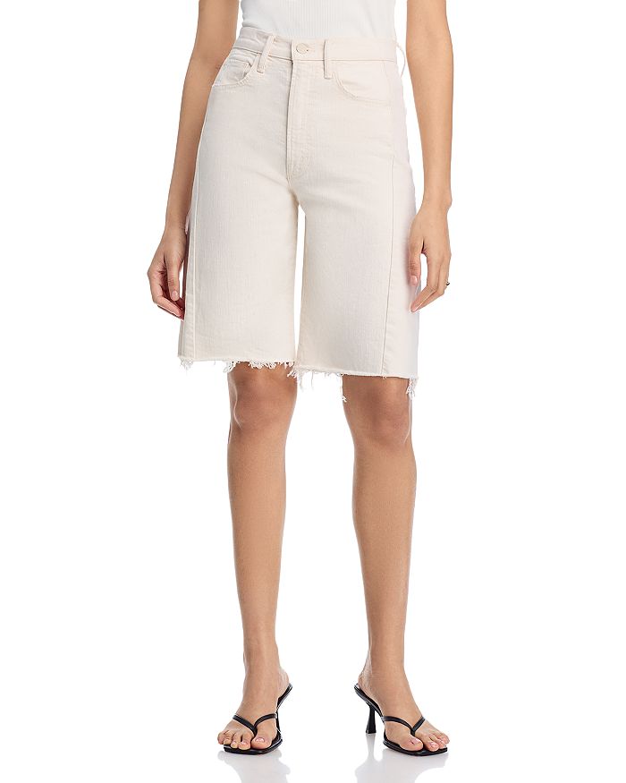 Шорты "Half Pipe" с рваным краем бермуды MOTHER, белый 
Шорты "Half Pipe" с рваным краем бермуды MOTHER, белый