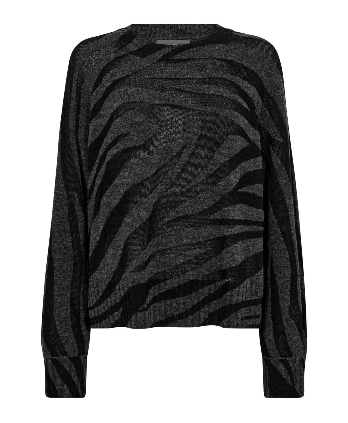 Вязаный свитер с зебровым принтом и круглым вырезом Mos Mosh, черный
Вязаный свитер с зебровым принтом и круглым вырезом Mos Mosh, черный