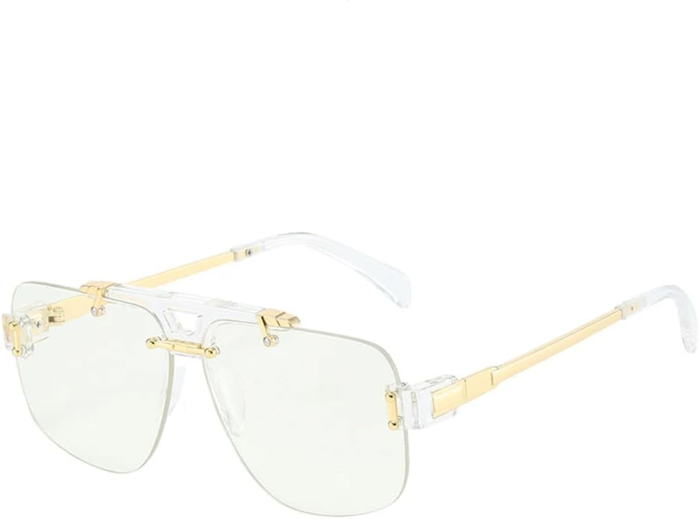 Женские солнцезащитные очки без оправы, модные, с прозрачными линзами с градиентом цвета океана, защита от УФ-излучения UV400, ретро-стиль, заклепки. Мужские солнцезащитные очки без оправы TKKTLLT, Transparent Clear
Женские солнцезащитные очки без оправы, модные, с прозрачными линзами с градиентом цвета океана, защита от УФ-излучения UV400, ретро-стиль, заклепки. Мужские солнцезащитные очки без оправы TKKTLLT, Transparent Clear