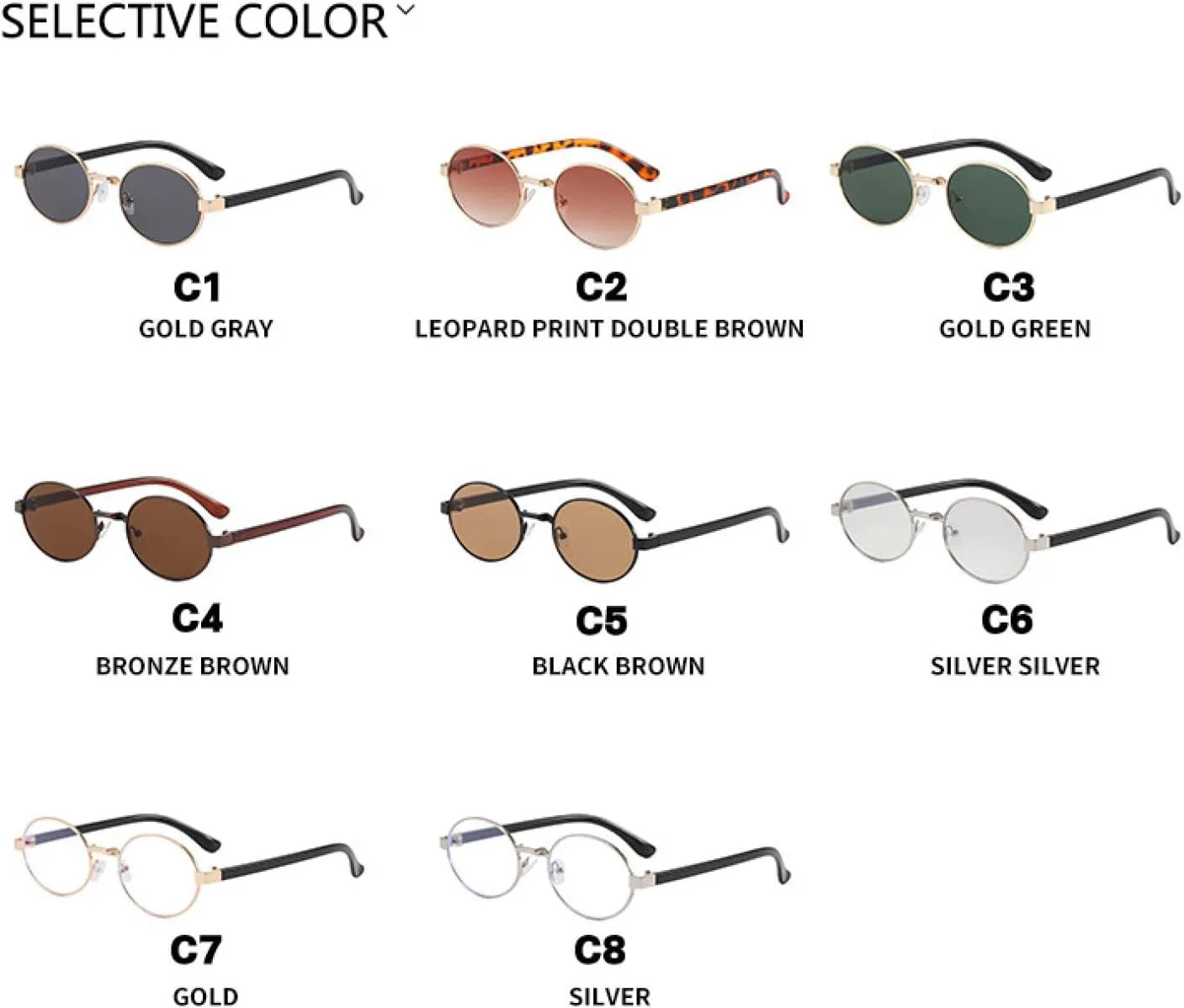 Женские солнцезащитные очки в металлической оправе, маленькие овальные, в стиле панк, с защитой от УФ-излучения UV400, мужские очки для путешествий DSVIGF, 8067-c2
Женские солнцезащитные очки в металлической оправе, маленькие овальные, в стиле панк, с защитой от УФ-излучения UV400, мужские очки для путешествий DSVIGF, 8067-c2