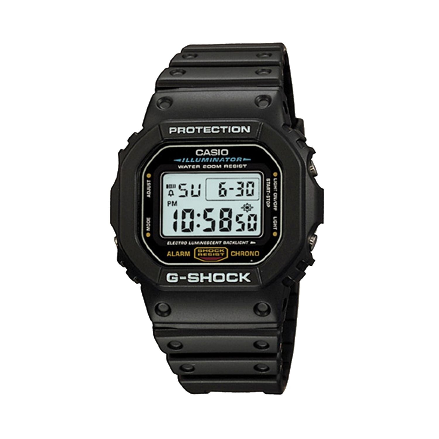 Мужские цифровые спортивные часы с хронографом G-Shock Illuminator — DW5600E-1V Casio
Мужские цифровые спортивные часы с хронографом G-Shock Illuminator — DW5600E-1V Casio