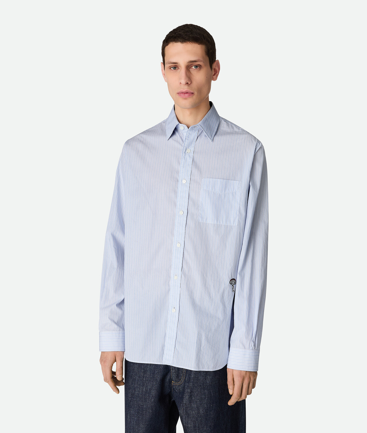Stripe cotton poplin shirt BOTTEGA VENETA, синий/белый
Stripe cotton poplin shirt BOTTEGA VENETA, синий/белый