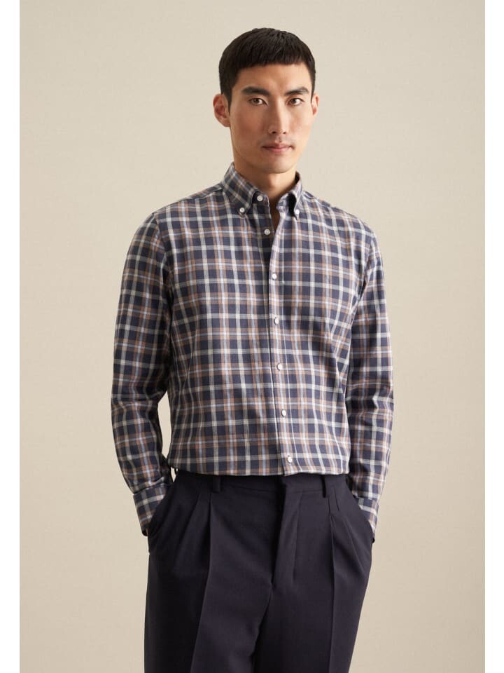 Рубашка Seidensticker Flanellhemd Shaped, темно-синий
Рубашка Seidensticker Flanellhemd Shaped, темно-синий