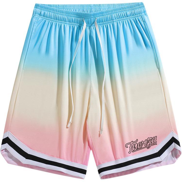 Летние баскетбольные шорты унисекс FUERZA, градиент синий розовый
Летние баскетбольные шорты унисекс FUERZA, градиент синий розовый