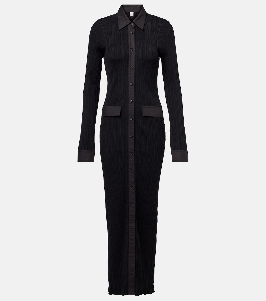 Платье-рубашка из ребристой ткани Toteme, черный
Платье-рубашка из ребристой ткани Toteme, черный