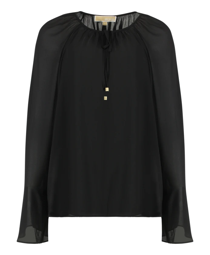 Блузка с бантом из крепа. Michael Kors, черный
Блузка с бантом из крепа. Michael Kors, черный