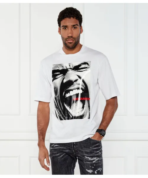 Футболка Loose fit Dsquared2, белый 
Футболка Loose fit Dsquared2, белый