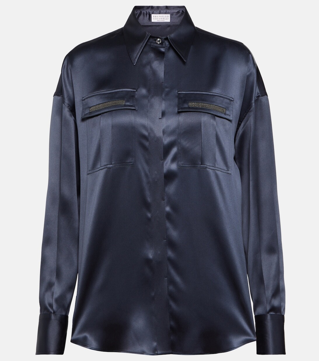 Украшенная атласная рубашка BRUNELLO CUCINELLI, синий
Украшенная атласная рубашка BRUNELLO CUCINELLI, синий