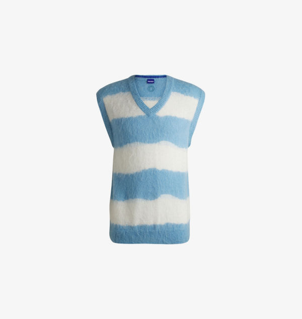 Полосатый трикотажный жилет с V-образным вырезом Hugo, мультиколор
Полосатый трикотажный жилет с V-образным вырезом Hugo, мультиколор