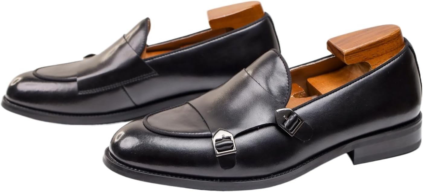 Мужские лоферы из натуральной кожи с двойным слоем и пряжкой в стиле монах, формальные, удобные, подходящие для свадеб, офиса, вождения Negyanme, черный
Мужские лоферы из натуральной кожи с двойным слоем и пряжкой в стиле монах, формальные, удобные, подходящие для свадеб, офиса, вождения Negyanme, черный