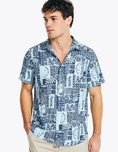 Мужская рубашка классического кроя с фантазийным принтом Nautica, синий
Мужская рубашка классического кроя с фантазийным принтом Nautica, синий