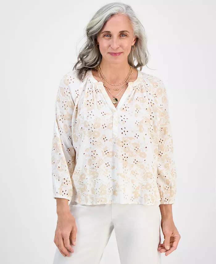 Блузка Petite Morning Glories с контрастной строчкой Style & Co, белый
Блузка Petite Morning Glories с контрастной строчкой Style & Co, белый