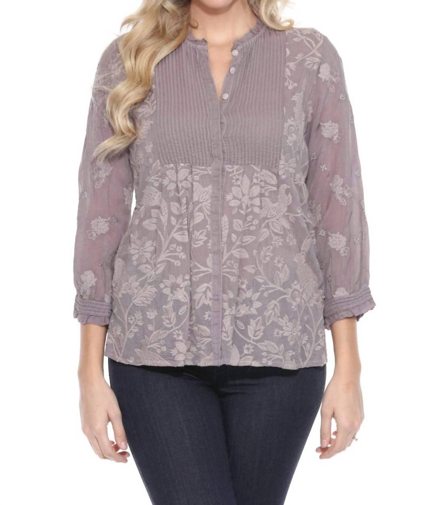 Табира Банни блузка в сером цвете Johnny Was, серый
Табира Банни блузка в сером цвете Johnny Was, серый