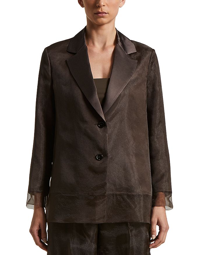 Однобортный жакет с сетчатой вставкой Peserico, коричневый
Однобортный жакет с сетчатой вставкой Peserico, коричневый