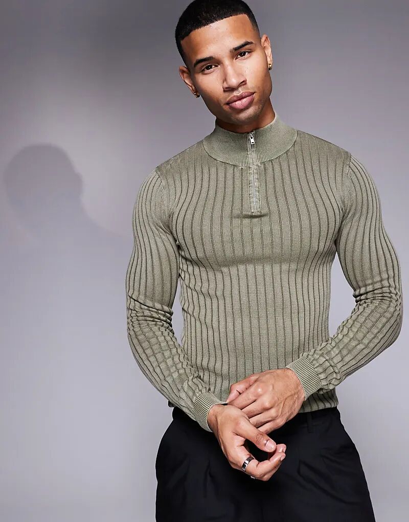 Трикотажный джемпер с застежкой-молнией на четверть длины в рубчик цвета хаки ASOS DESIGN
Трикотажный джемпер с застежкой-молнией на четверть длины в рубчик цвета хаки ASOS DESIGN