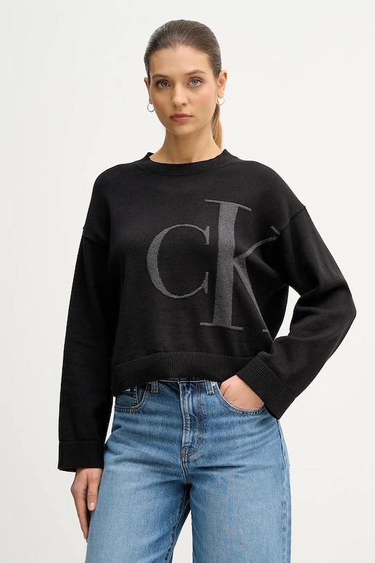Хлопковый свитер Calvin Klein Jeans, черный
Хлопковый свитер Calvin Klein Jeans, черный