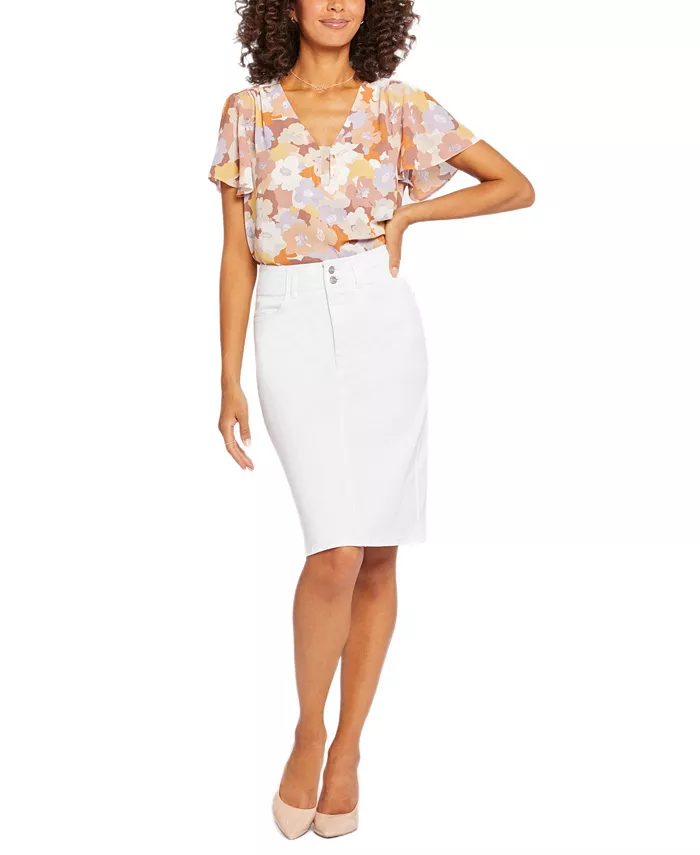 Юбка из денима Petite с высокой талией NYDJ, белый
Юбка из денима Petite с высокой талией NYDJ, белый