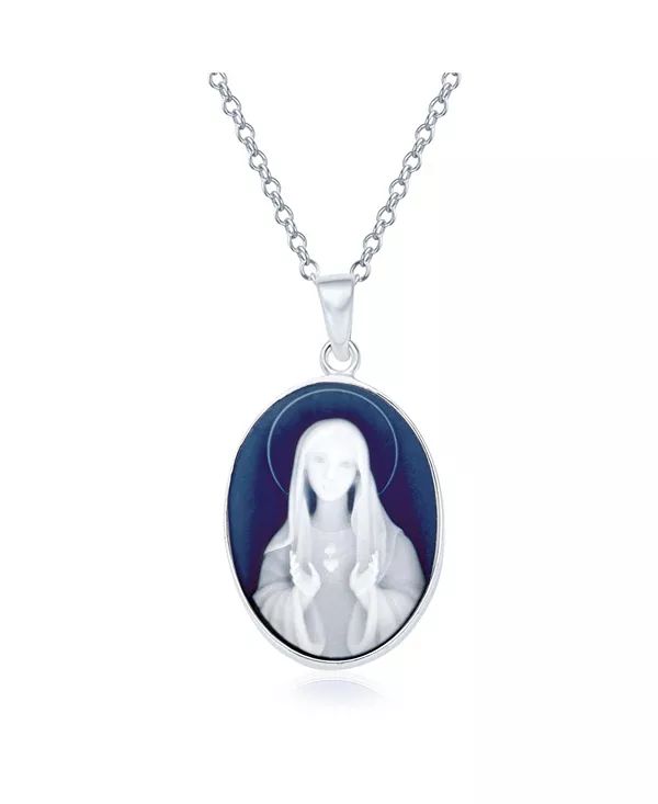 Ожерелье с камеей Богоматери Гваделупской с синим фианитом, стерлинговое серебро Bling Jewelry, blue
Ожерелье с камеей Богоматери Гваделупской с синим фианитом, стерлинговое серебро Bling Jewelry, blue
