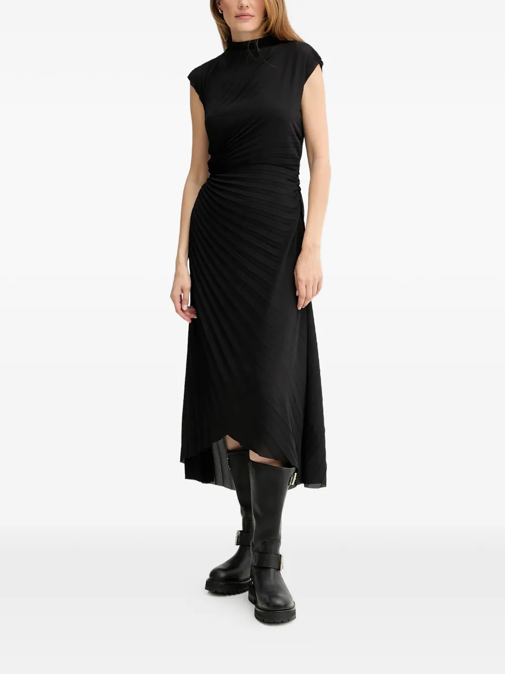 Платье Rayanna с асимметричными плиссировками Allsaints, черный
Платье Rayanna с асимметричными плиссировками Allsaints, черный