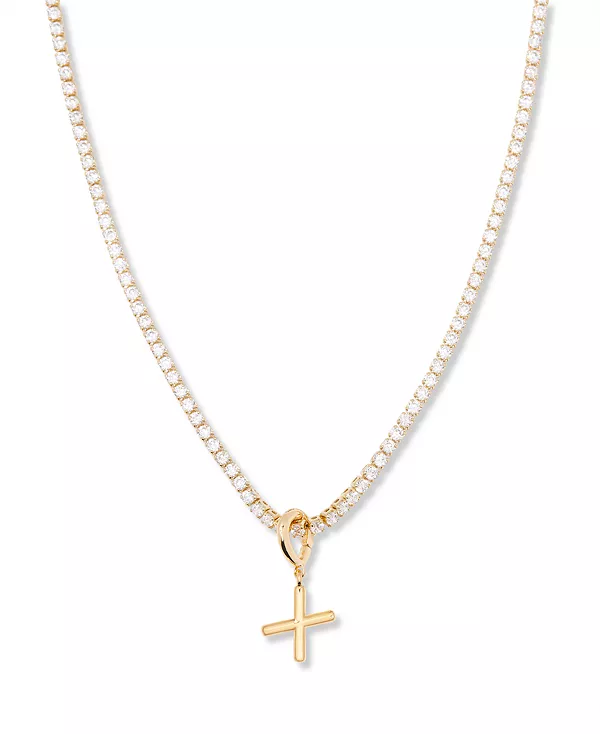 Позолоченное мини-колье-теннисная цепочка с инициалами Изабеллы Brook & York, gold-x