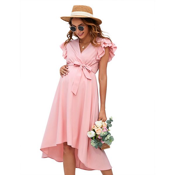 Женское платье для беременных с V-образным вырезом, рукавами-фонариками и поясом Seoria, Pink
Женское платье для беременных с V-образным вырезом, рукавами-фонариками и поясом Seoria, Pink