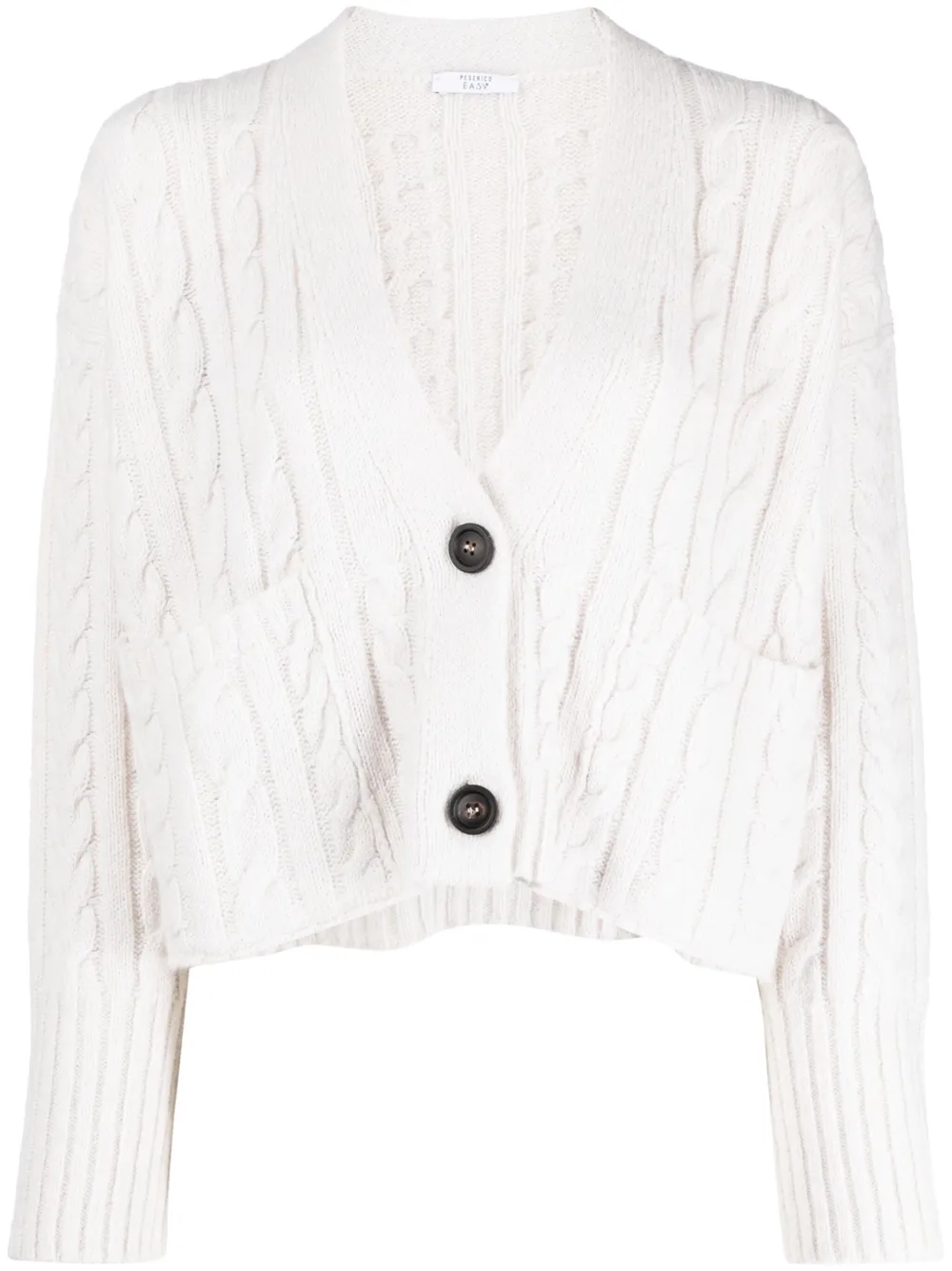 Укороченный кардиган фактурной вязки Peserico, нейтральный
Укороченный кардиган фактурной вязки Peserico, нейтральный
