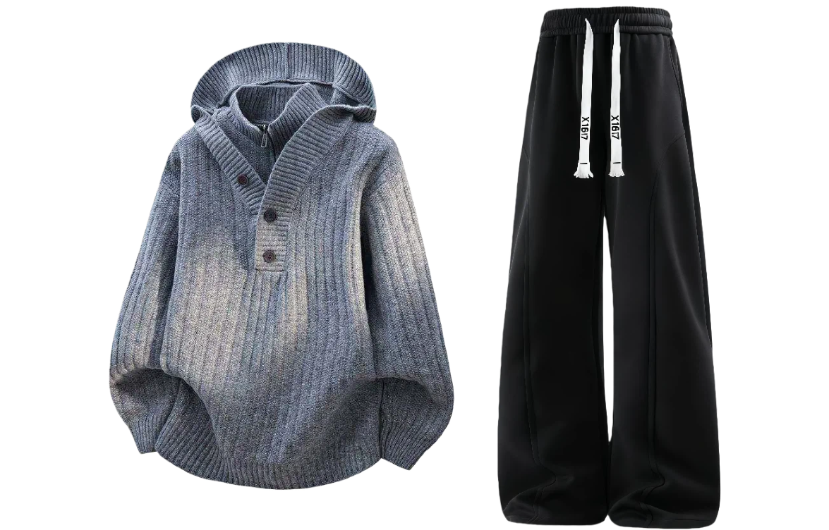 Повседневный худи Unisex Casual Sportswear X1617, серый sweater+черный pants
Повседневный худи Unisex Casual Sportswear X1617, серый sweater+черный pants
