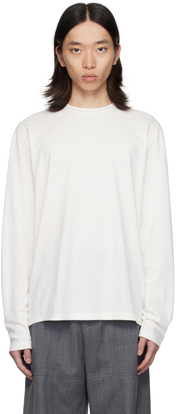 Белая футболка с круглым вырезом и длинными рукавами Jil Sander
Белая футболка с круглым вырезом и длинными рукавами Jil Sander