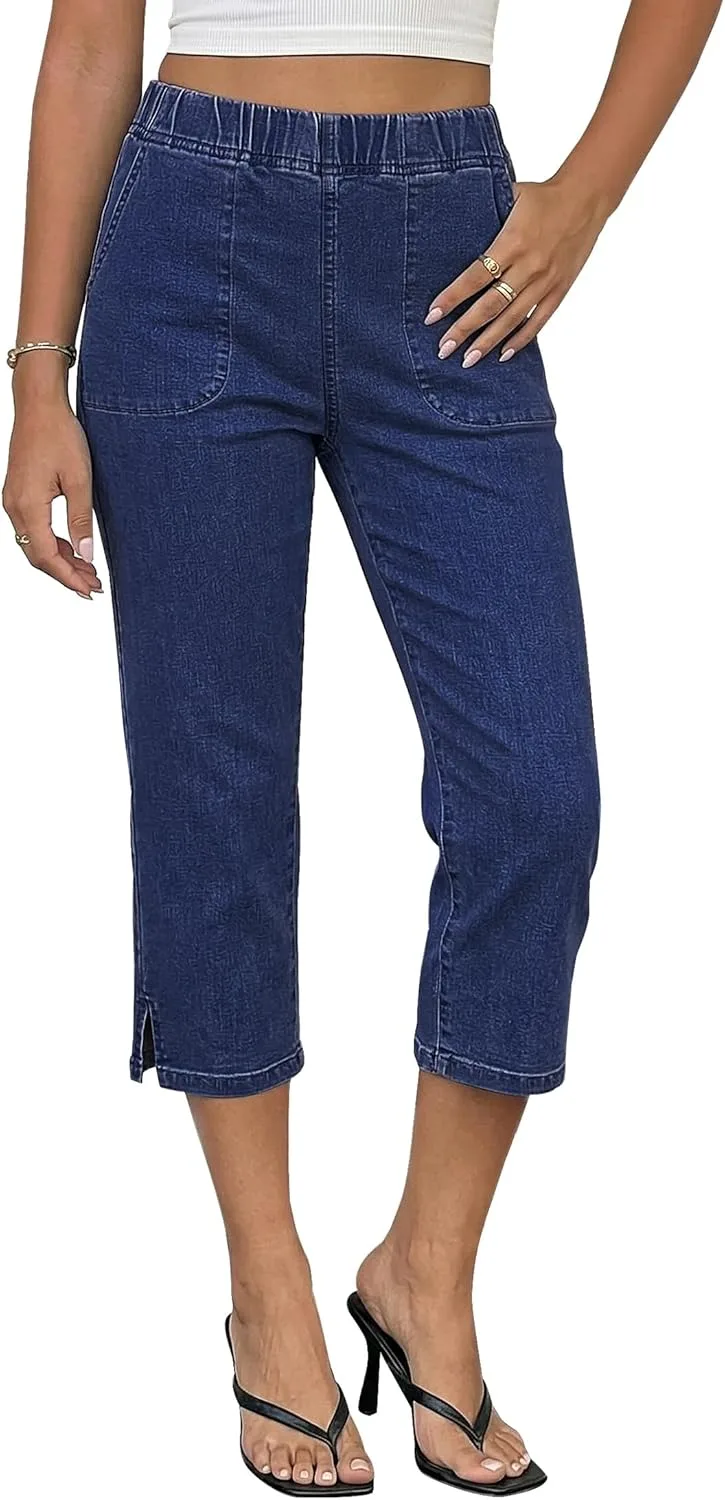 Luvamia Capri Jeans для женщин с эластичным поясом и разрезами по бокам
Luvamia Capri Jeans для женщин с эластичным поясом и разрезами по бокам