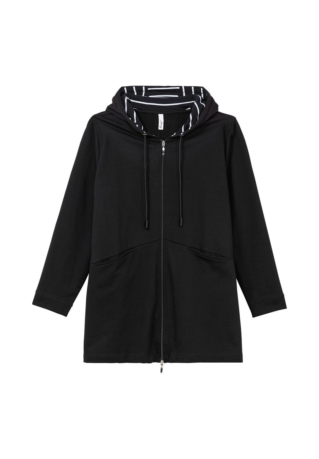 Толстовка с полосатой подкладкой с капюшоном Sheego, черный
Толстовка с полосатой подкладкой с капюшоном Sheego, черный