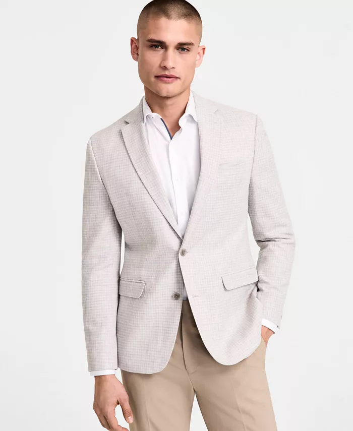 Мужской приталенный клетчатый спортивный пиджак Bar III, белый
Мужской приталенный клетчатый спортивный пиджак Bar III, белый