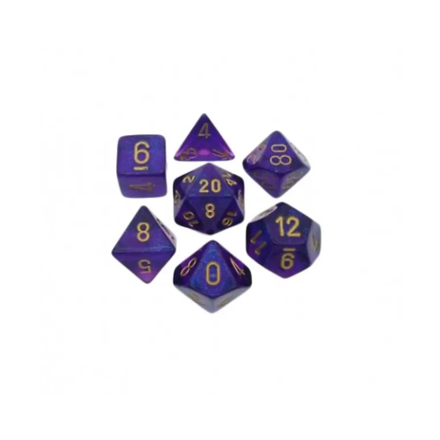 Набор Poly Set Royal Purple с золотом (7) (1-е издание), Dice - Borealis - Poly Set (Chessex)
Набор Poly Set Royal Purple с золотом (7) (1-е издание), Dice - Borealis - Poly Set (Chessex)