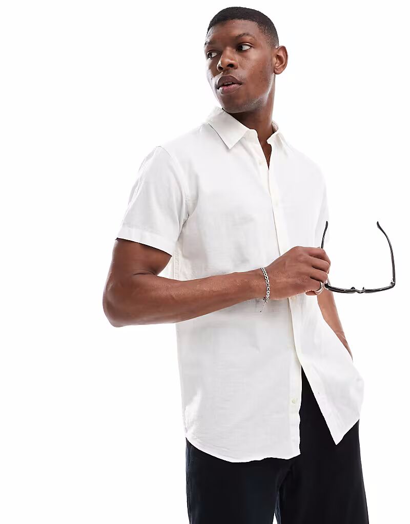 Рубашка Jack & Jones из льна с короткими рукавами белого цвета
Рубашка Jack & Jones из льна с короткими рукавами белого цвета