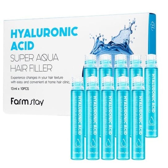 Филлер для волос Super Aqua с гиалуроновой кислотой, увлажняющие ампулы для волос, 10x13 мл FarmStay
Филлер для волос Super Aqua с гиалуроновой кислотой, увлажняющие ампулы для волос, 10x13 мл FarmStay