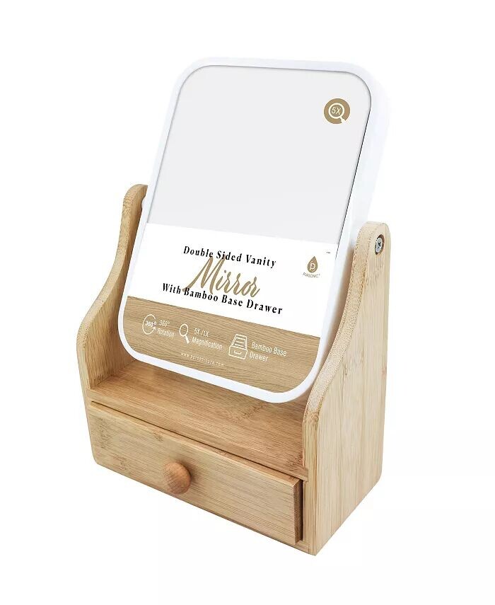 Двустороннее косметическое зеркало с бамбуковым ящиком Pursonic, цвет Bamboo color
Двустороннее косметическое зеркало с бамбуковым ящиком Pursonic, цвет Bamboo color