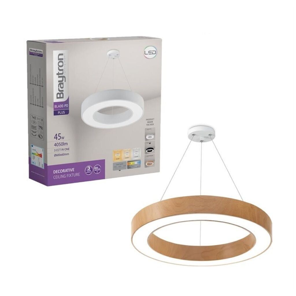 Алюминиевый светодиодный потолочный светильник Braytron BLADE PD 45 Вт 4050 лм 60 Ø подвесной светильник длина 120 см круглое дерево
Алюминиевый светодиодный потолочный светильник Braytron BLADE PD 45 Вт 4050 лм 60 Ø подвесной светильник длина 120 см круглое дерево