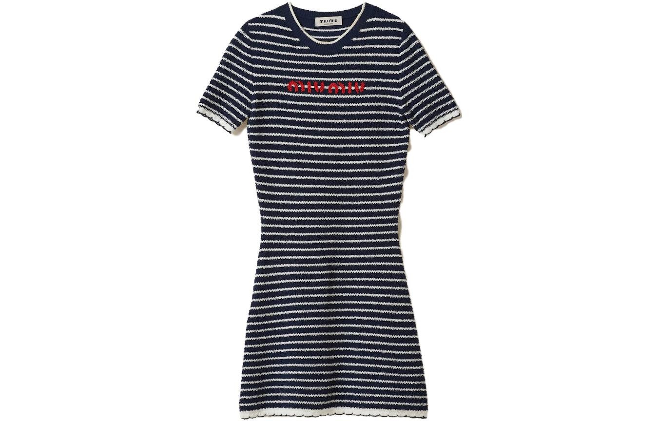 Платье с короткими рукавами женское синее Miu Miu
Платье с короткими рукавами женское синее Miu Miu